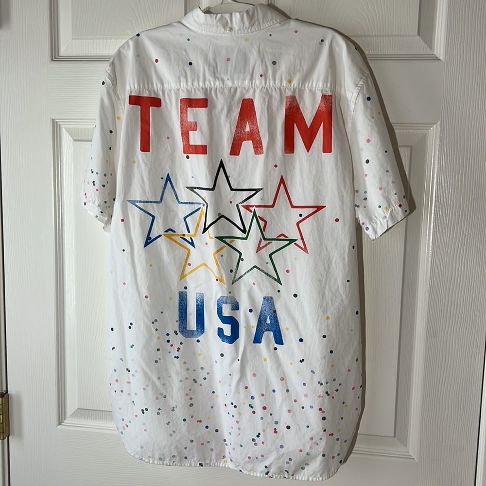 Chubbies The Nutter Confetti Team USA Collared Short Sleeve White, Sz Large